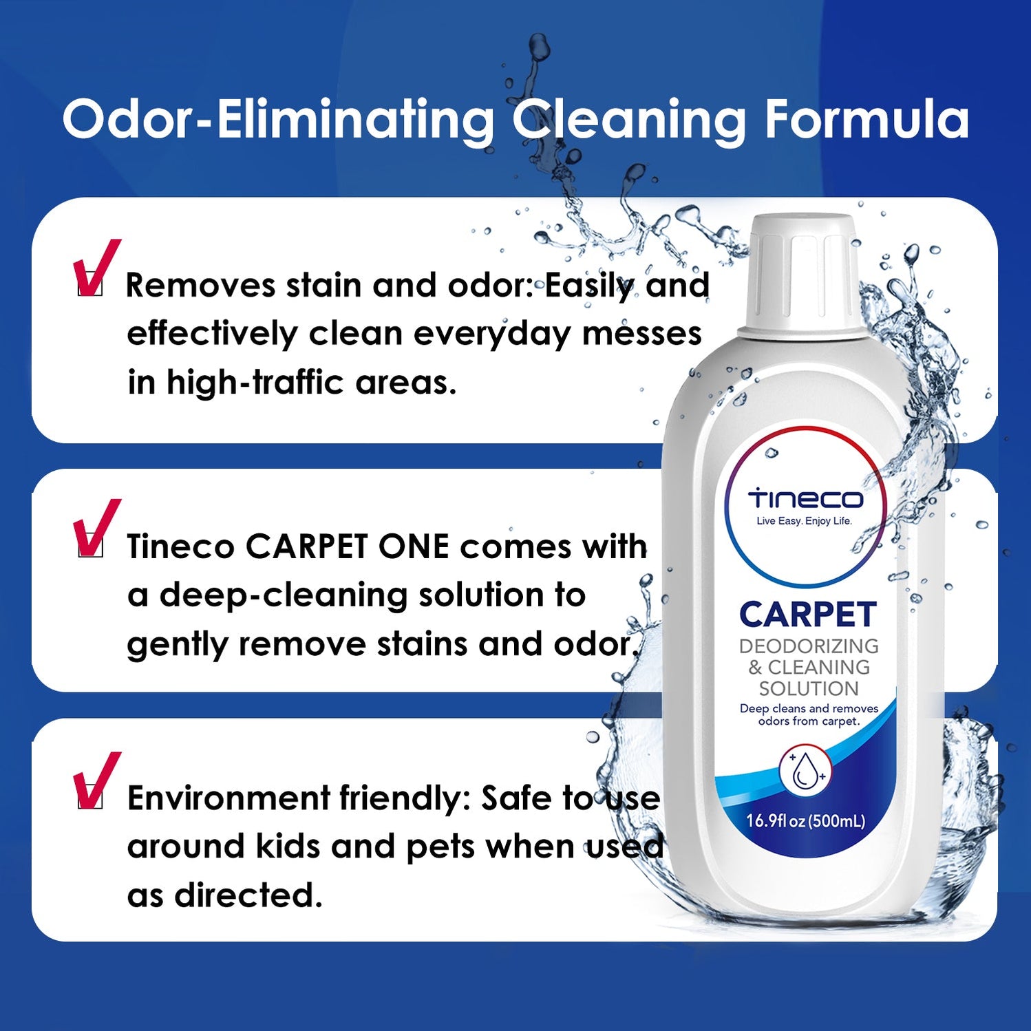 TINECO CARPET ONE SERIES DEODORIZING & CLEANING SOLUTION 16.9 FL OZ